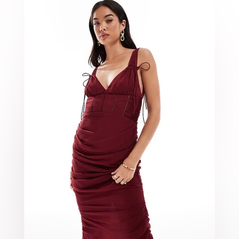 NWT ASOS Burgundy Midi Dress